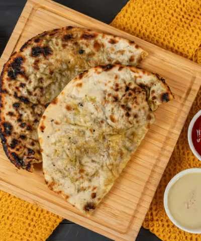 Cheese and Spinach Naan